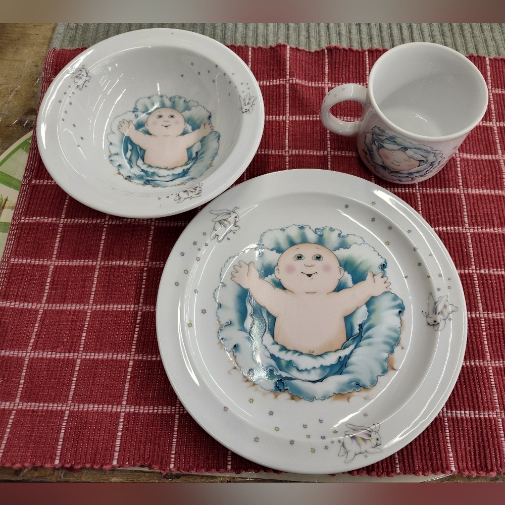 Like-New VINTAGE 1984 Cabbage Patch Kids Dinner Set (3pcs)